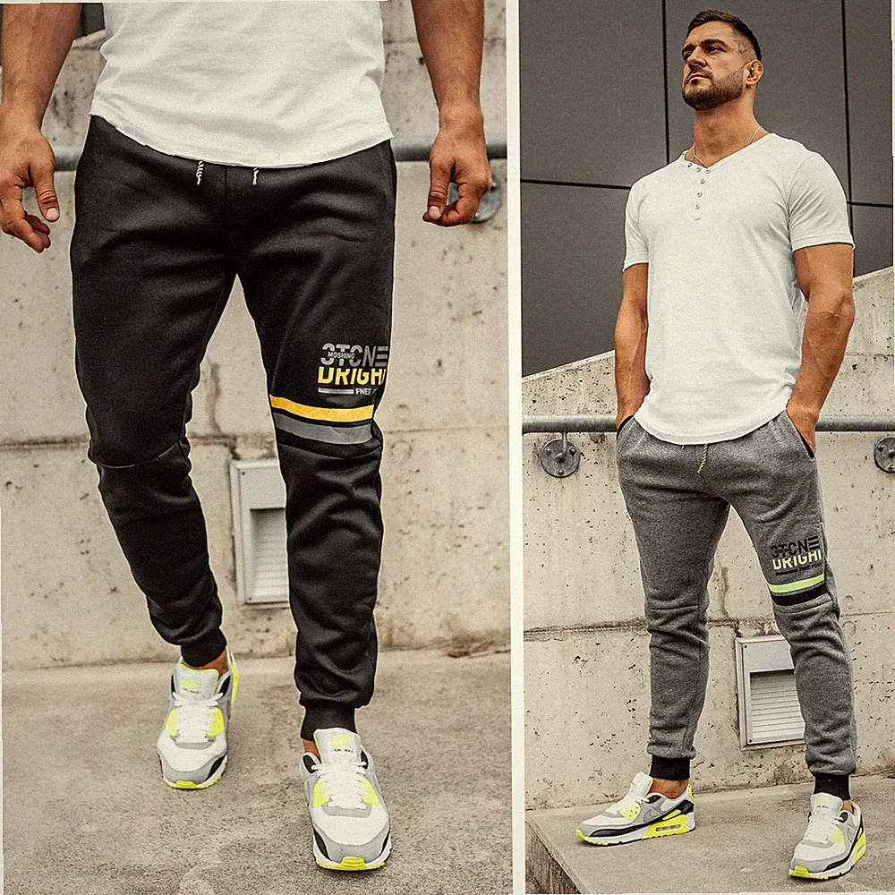 Trainingshose Sporthose Laufhose Classic Jogger Aufdruck Herren BOLF Unifarben