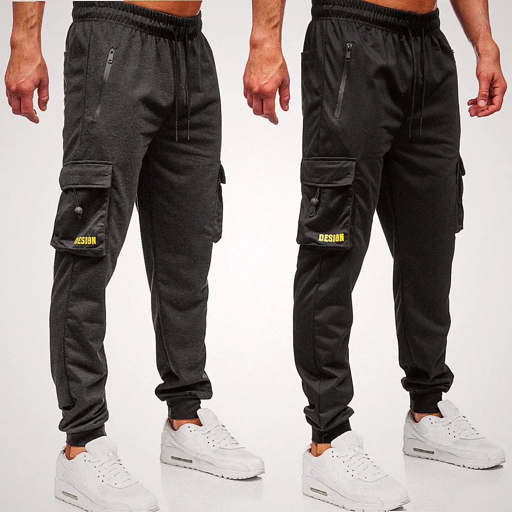 Trainingshose Sporthose Laufhose Jogger Unifarben Cargo Herren Mix BOLF Print