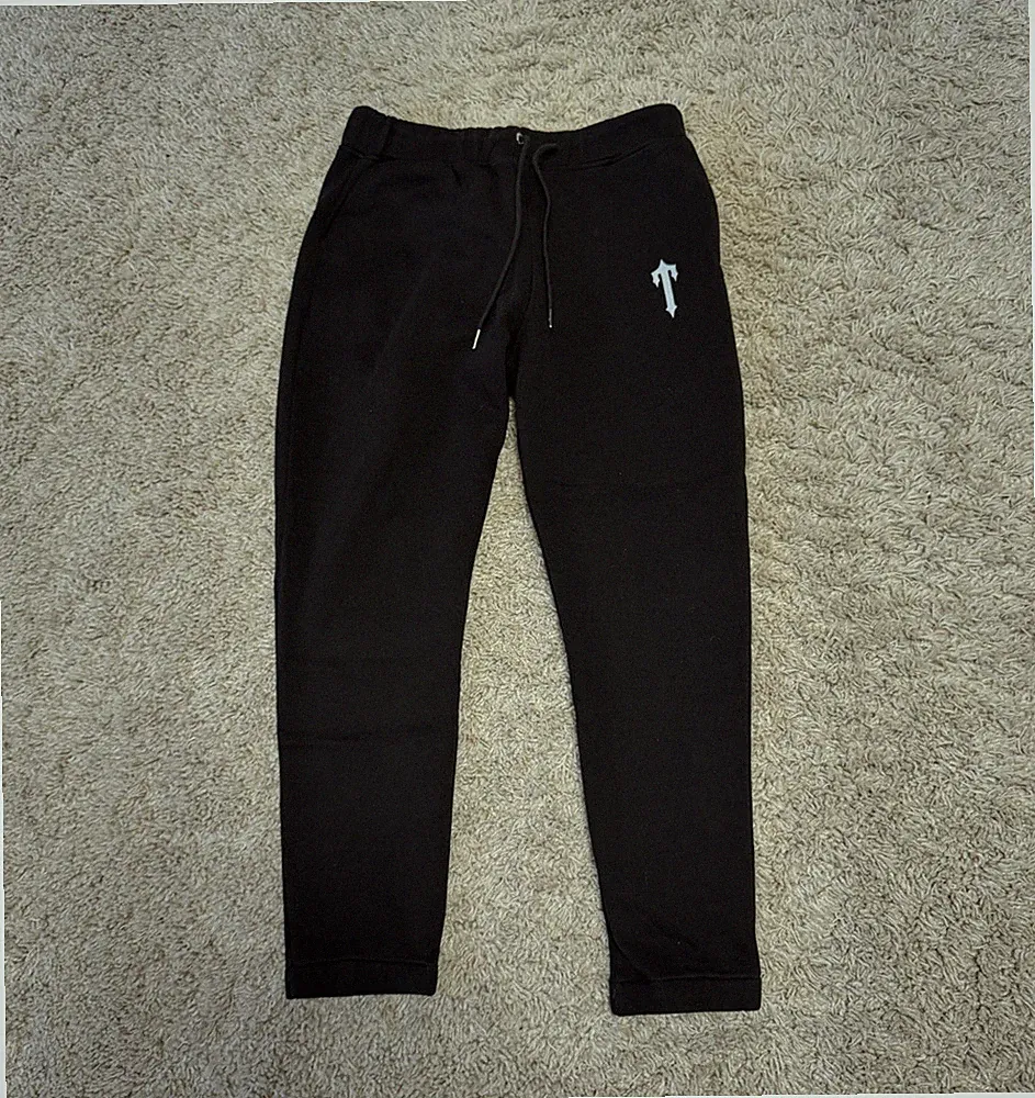 Trapstar Herren Jogginghose Schwarz L Baumwolle tapered mit Kordelzug Taschen