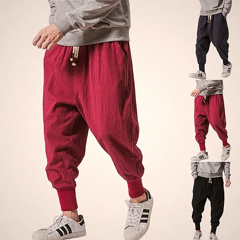 Trendy Herren Harem Hosen Übergroßen Stil Baumwolle & Leinen Jogginghose Casual