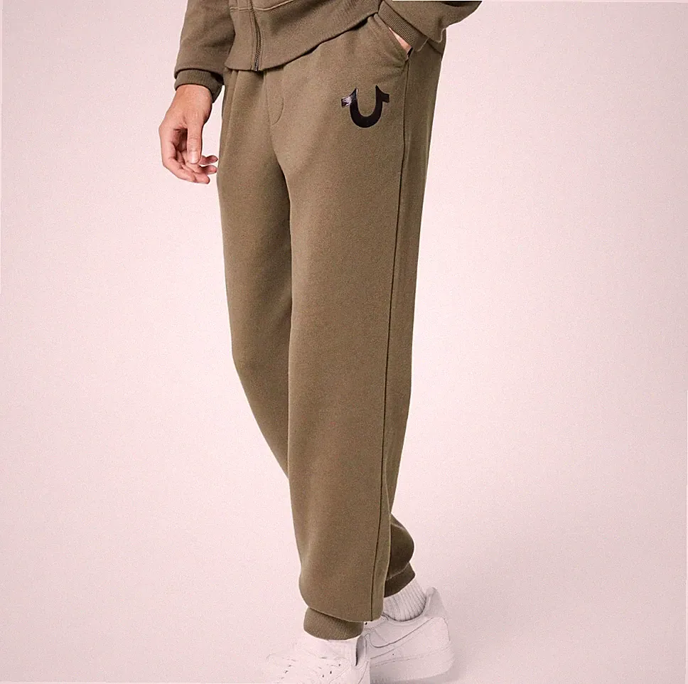 True Religion Herren Metallic HS Jogger Sweatpants Jogginghose Größe M L XL Grün