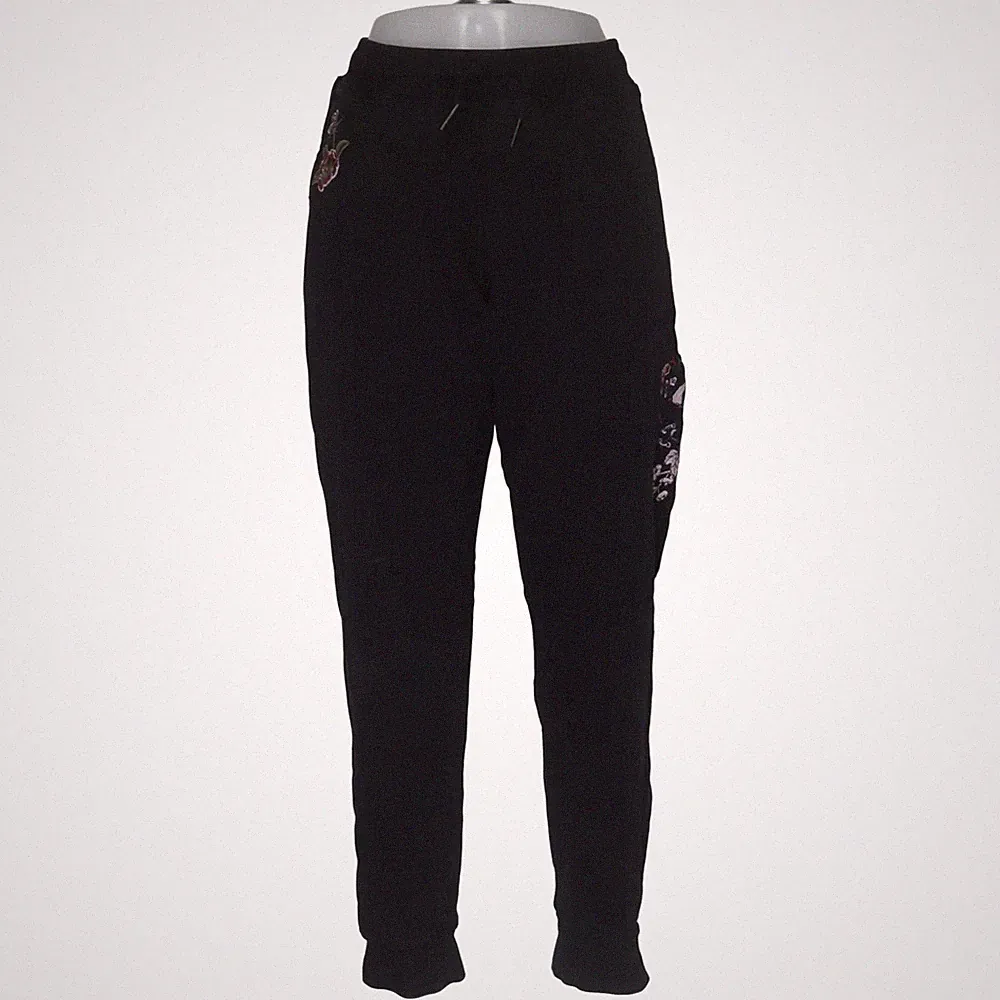 True Religion, Jogginghose, Größe: L, Schwarz/Mehrfarbig, Baumwolle, Blumen #ppT
