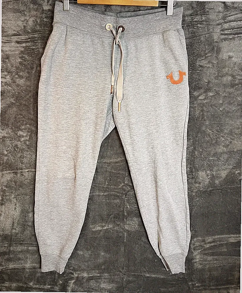 True Religion Jogginghose Herren Medium M Grau Sweatpants Logo