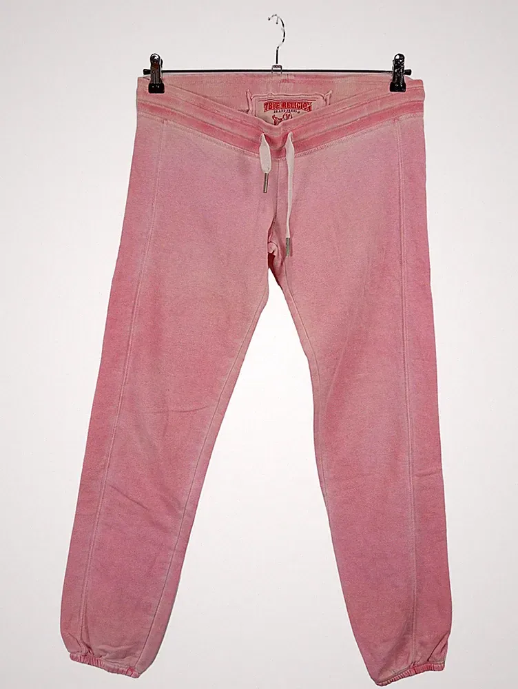 True Religion World Tour Jogginghose Damen Rosa Gr. S Streetwear Baumwolle