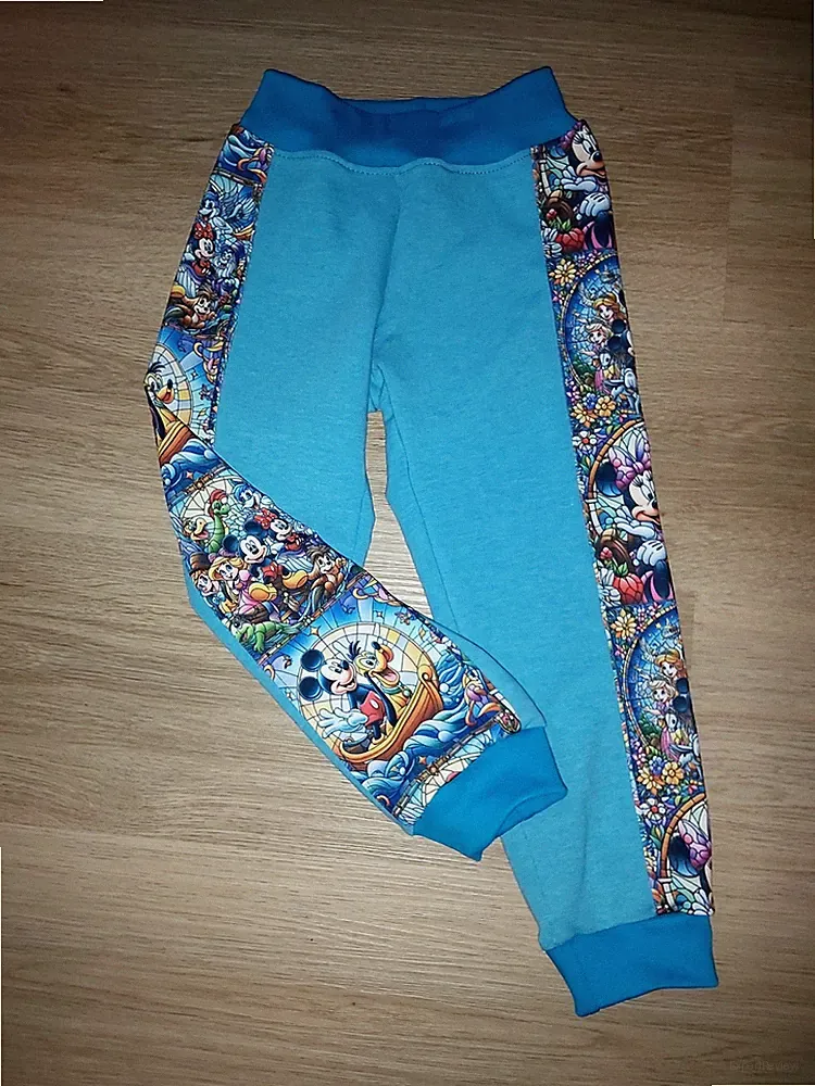 türkis,Jogginghose,Pumphose,Gr.104/110,neu,MickyMouse,Handmade,Unikat,Freizeit