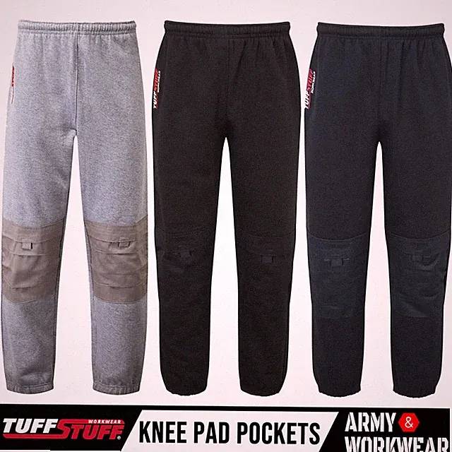 Tuffstuff Herren Arbeitshose 717 Jogginghose Mit Knieschlupf Taschen Schwarz