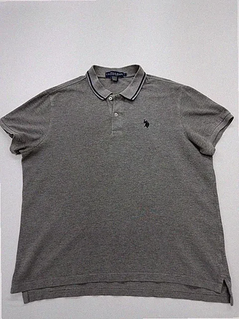 U.S. Polo Assn. Poloshirt Herren grau Slim Fit Größe L Baumwollmischung