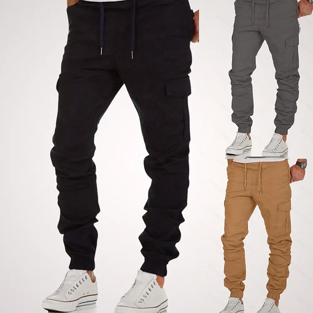 Übergröße Herren Cargohose Gummibundtasche Freizeit Arbeitshose Jogginghose