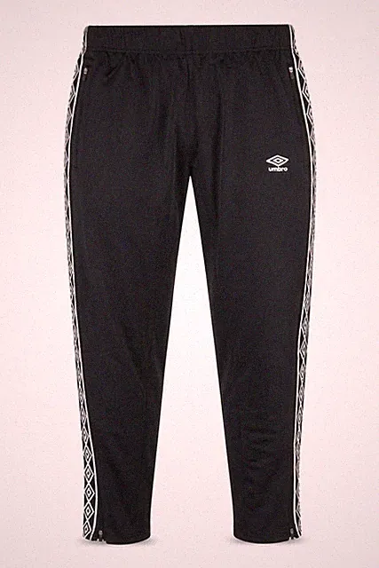 Umbro Herren Jogginghose Größe XL Schwarz Geometrisch Freizeit Ankle Zip Logo