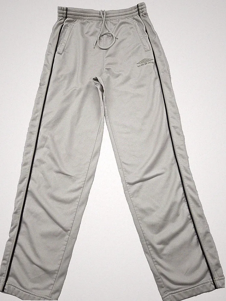 Umbro Trainings-Jogginghose Herren grau gestreift M Tapered Kordelzug Polyester
