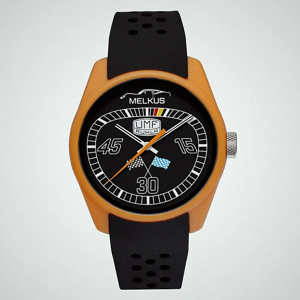 UMF RUHLA Germany MELKUS 1000-2 Lim Edition Glasbach 2026 Quarz Herrenuhr orange
