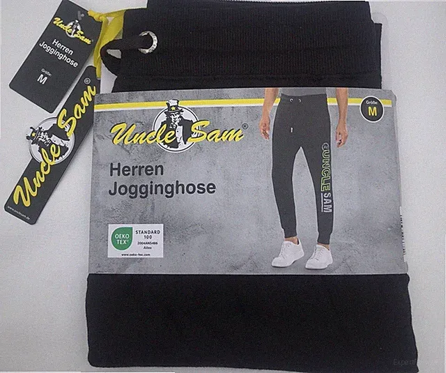 Uncle Sam Sport Jogging Hose Herren Größe M Schwarz für Fitnessstudio - Home Neu