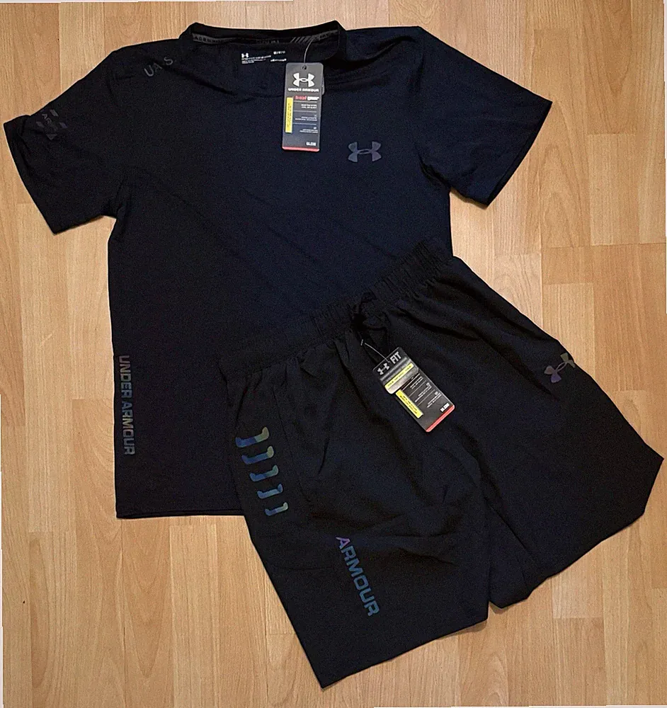 Under Armour Herren 2-teiliges Set T-Shirt & Shorts Schwarz M atmungsaktiv