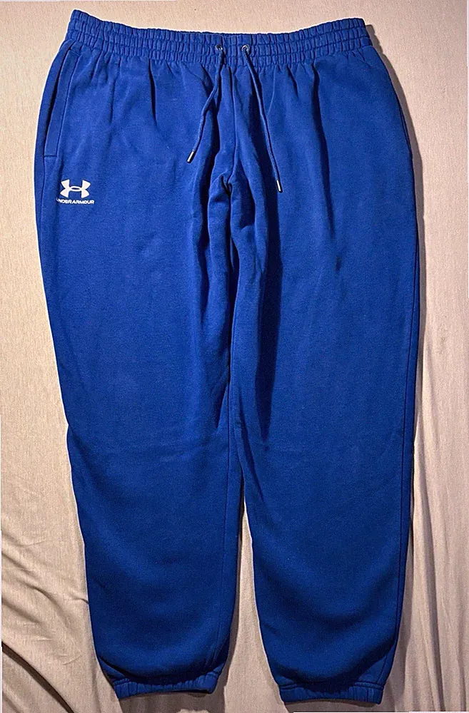 Under Armour Herren Jogginghose 2XL Blau 100% Baumwolle Tapered Logo Zugband
