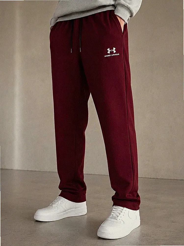 Under Armour Herren Jogginghose Rival Fleece M Bordeaux Logo Zugband Taschen