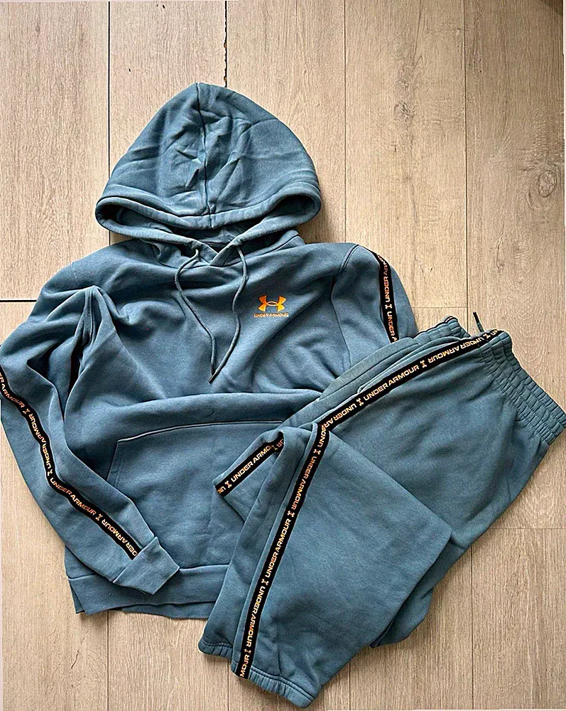 Under Armour Herren Trainingsanzug 2-teilig Hoodie + Jogginghose Grau XL