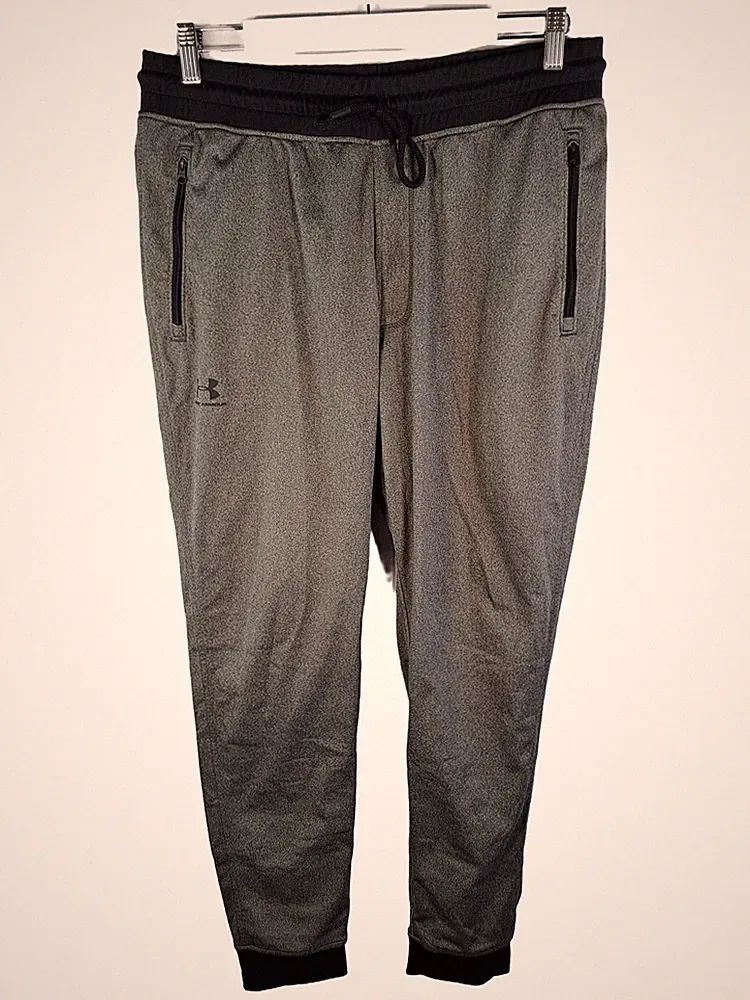 Under Armour Jogginghose Herren L Grau Meliert Sport Freizeit Athleisure Hose