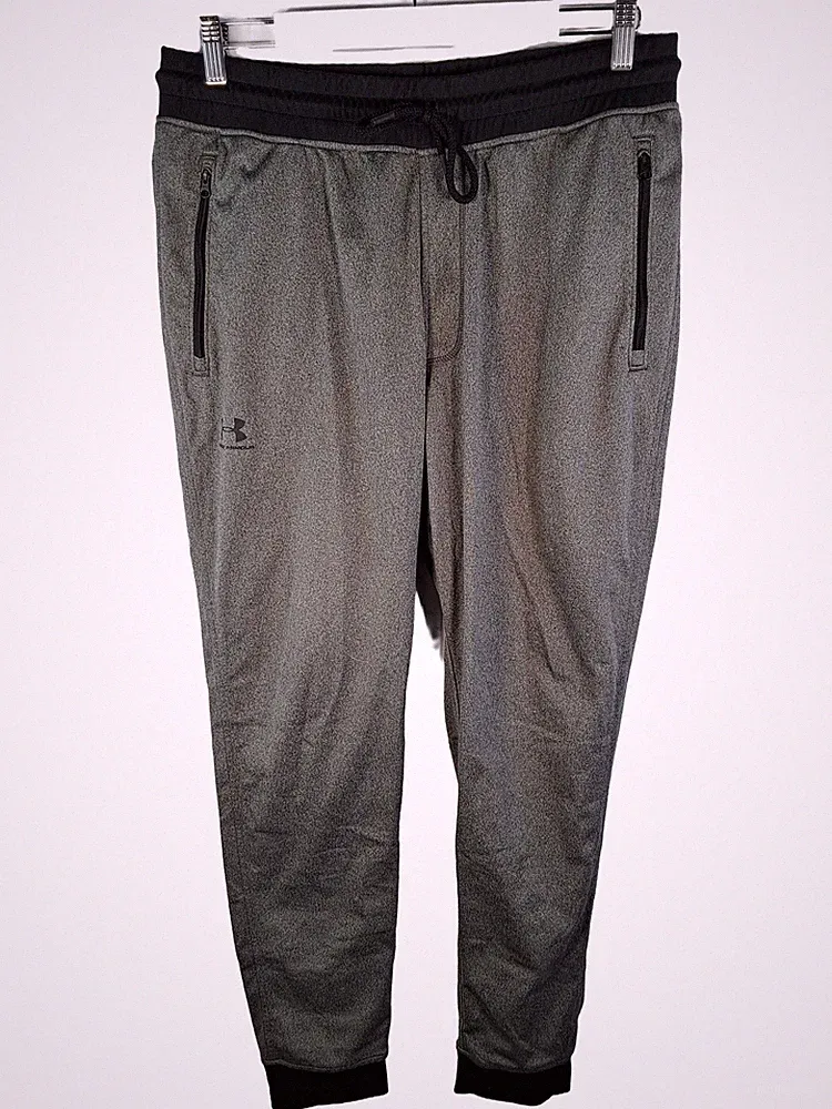 Under Armour Jogginghose Herren L Grau Meliert Sport Freizeit Athleisure Hose