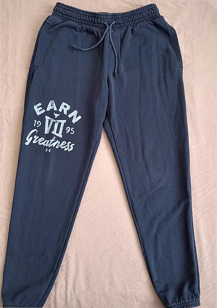 Under Armour Men's Project Rock Heavyweight Terry Pants Loose Adult Size Large L