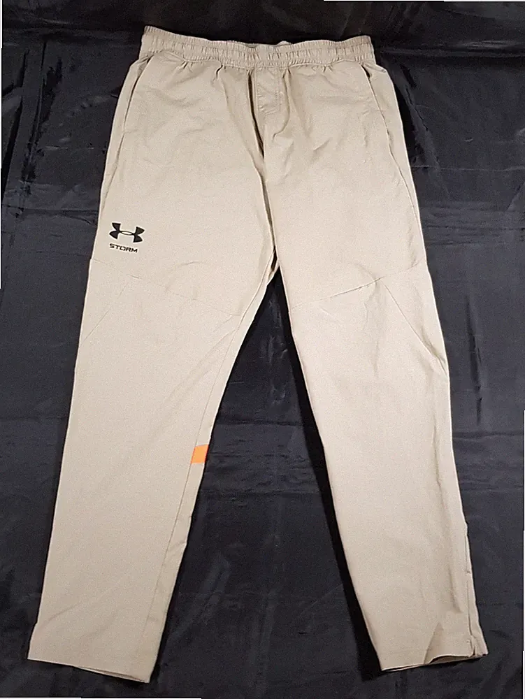 UNDER ARMOUR STORM COLDGEAR HERREN GRÖSSE LARGE W33-37" L31 BEIGE JOGGINGHOSE SWEATPANTS