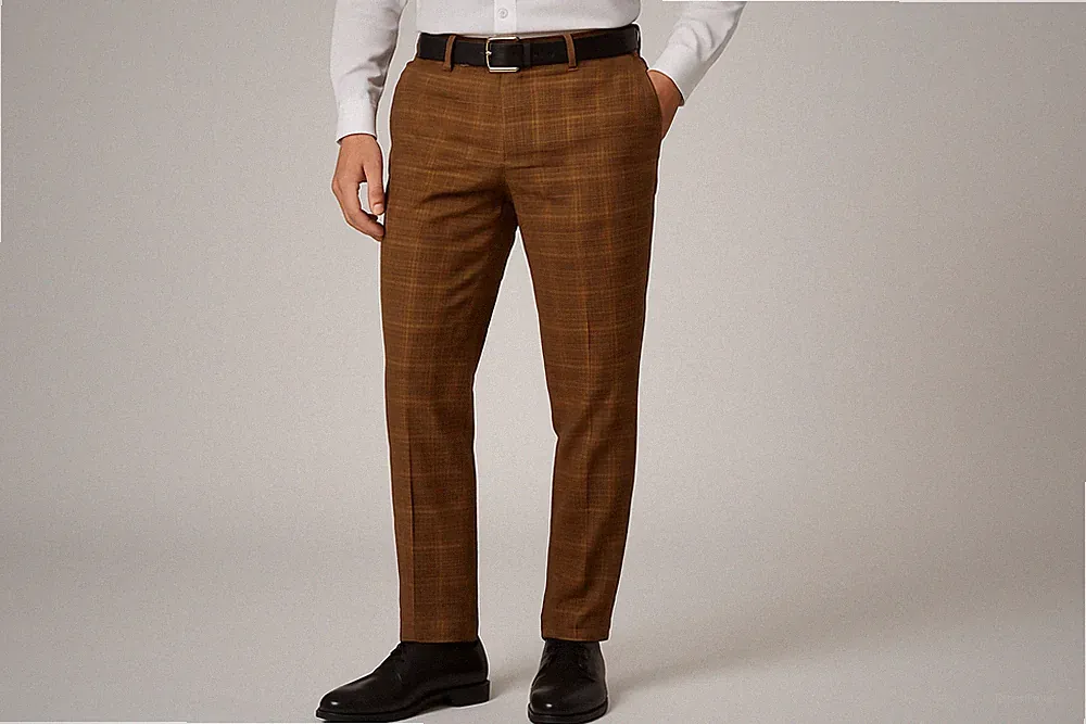 UNIFORM Herren Chino Hose Tylor braun - Winterstoff Made in Italy