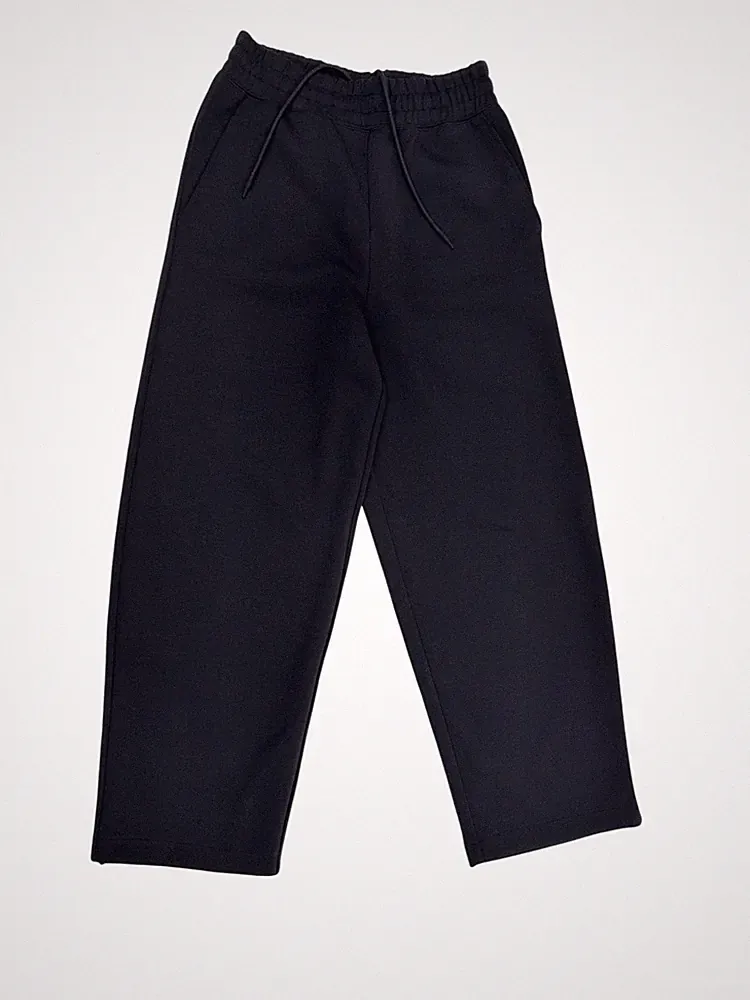 Uniqlo Herren Damen Jogginghose Gr. XS Wide Fit Unisex schwarz hohe Taille