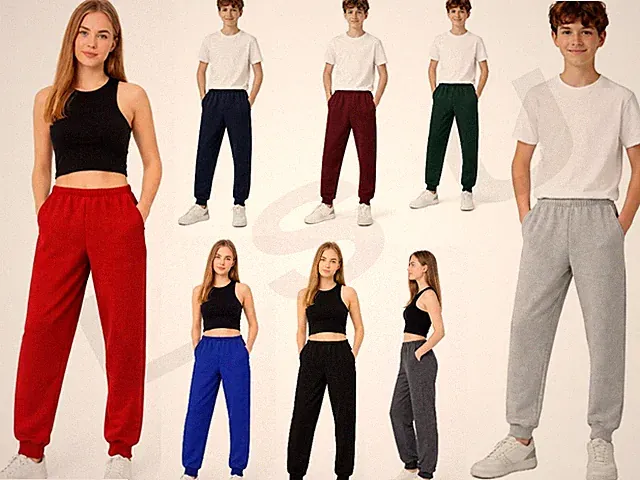 Unisex Jogginghose Slim Fit Fleece Trainingsanzug Kinder PE Schule Jogger Sweatpant