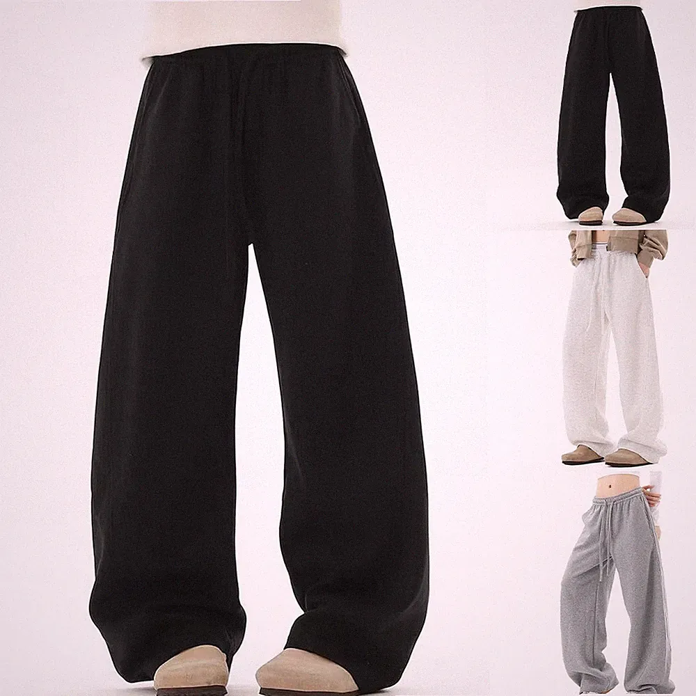 Unisex Oversize Jogginghose mit weitem Bein für freizeit Sporthose mit Kordelzug