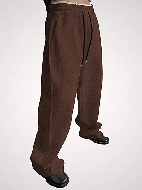 Unisex Wide Leg Jogginghose Loose Fit Kordelzug Gerades Bein Freizeit Jogger 2026