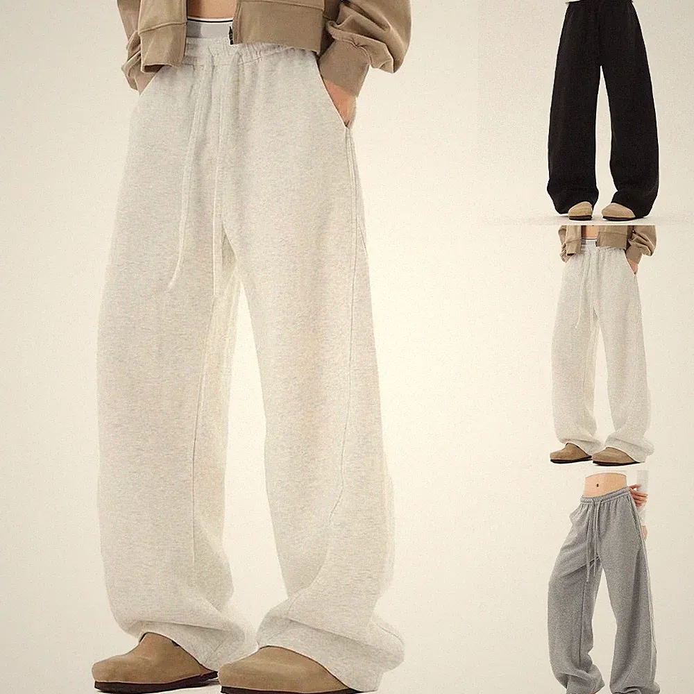 Unisex Wide Leg Jogginghose Oversize Kordelzug Sporthose für alle Jahreszeiten