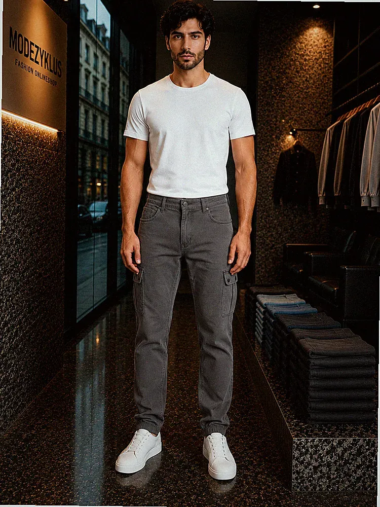 Urban Classics Herren Cargo Jogginghose Gr. L Grau Shadow 100% Baumwolle TB1268