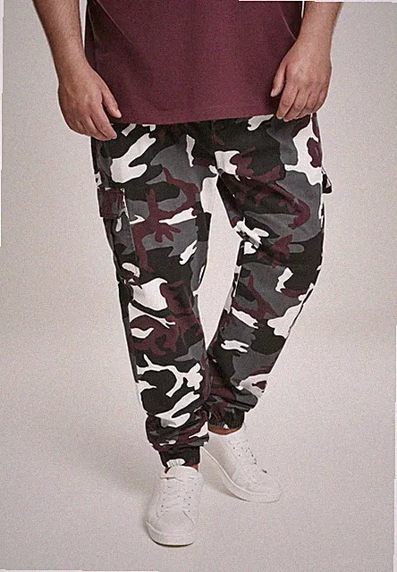 Urban Classics Hose Camo Cargo Jogging Pants 2.0 Wine Camouflage