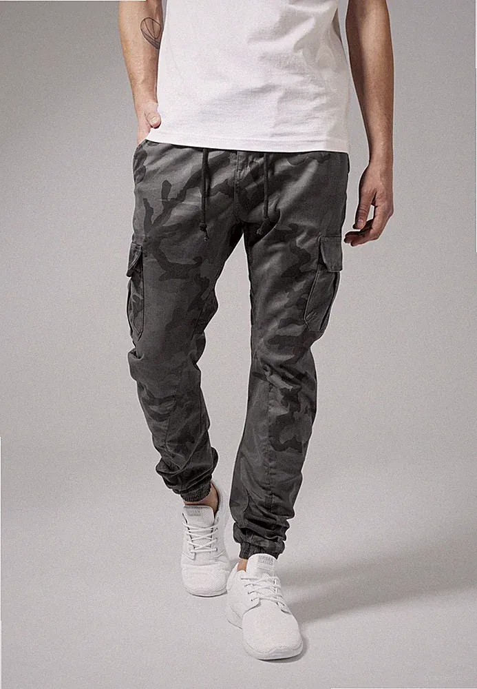 Urban Classics Hose Camo Cargo Jogging Pants Grey Camouflage
