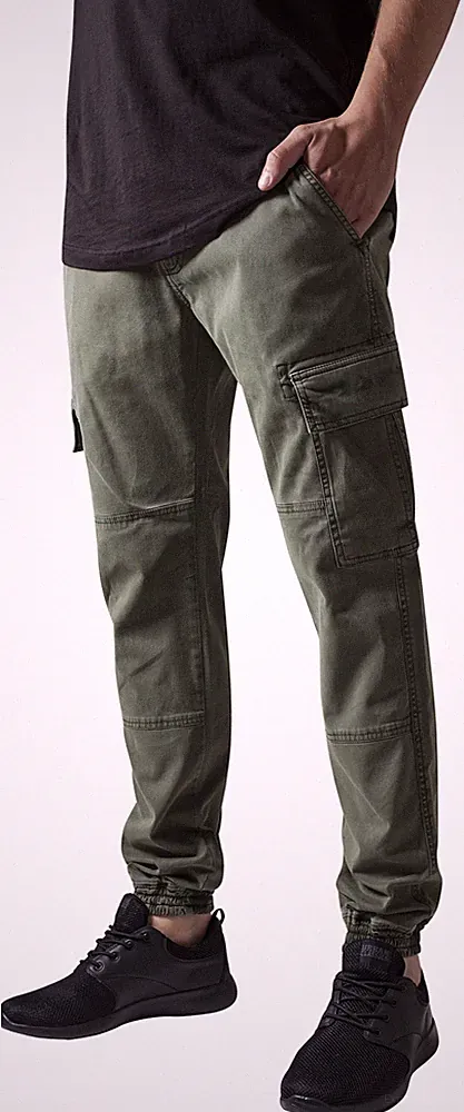 Urban Classics Hose Washed Cargo Twill Jogging Pants Olive