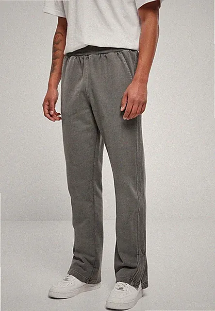 Urban Classics Jogginghose Heavy Terry Garment Dye Slit Sweatpants Darkshadow