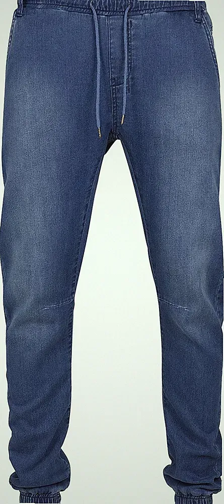 Urban Classics Trainingshose Herren Knitted Denim Joggpants blau