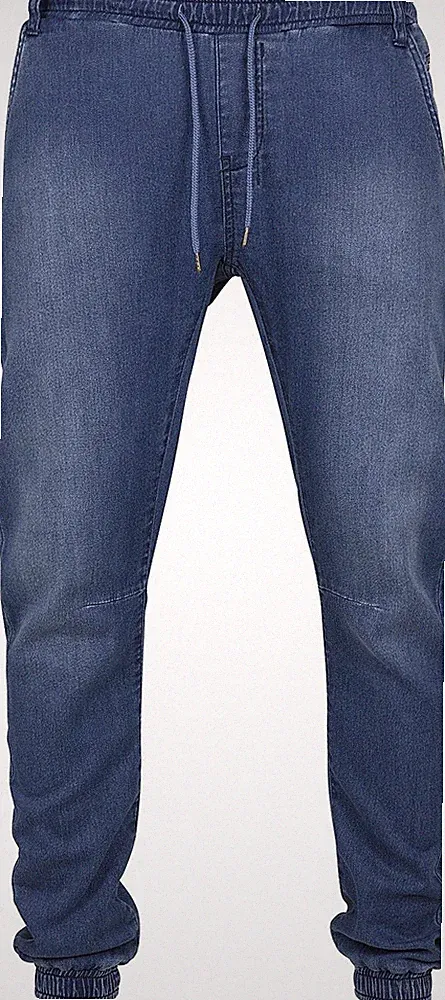 Urban Classics Trainingshose Herren Knitted Denim Joggpants blau