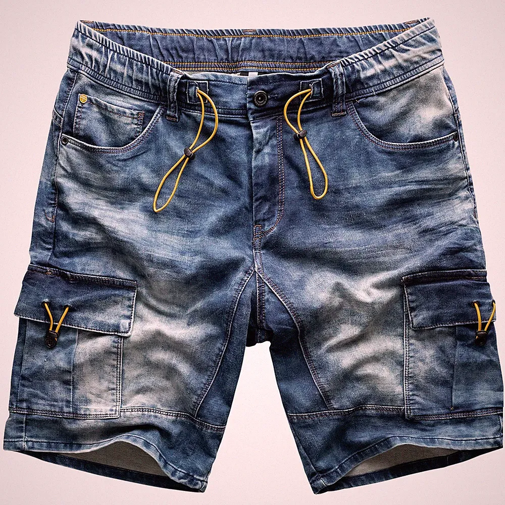 Urban Surface Herren Cargo Jeans Shorts Kurze Hose Bermuda Denim Sweatpants
