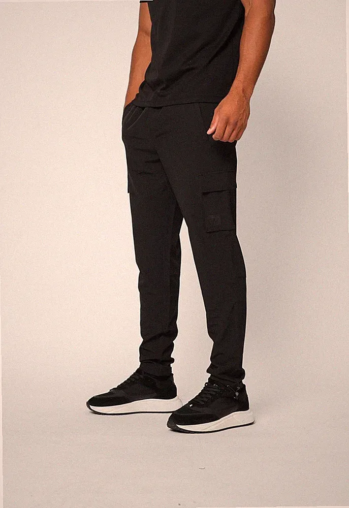 Valere Milano Herren Cargohose Combat Shell Trainingshose Slim Fit Jogger Luxe
