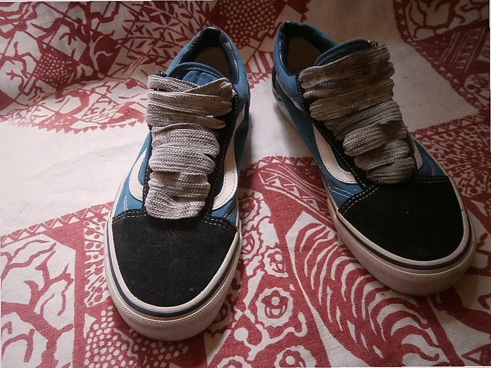 Vans Gr 40 40,5 Canvas uk 6 blau schwarz schnürsenkel grau schwarz weiss