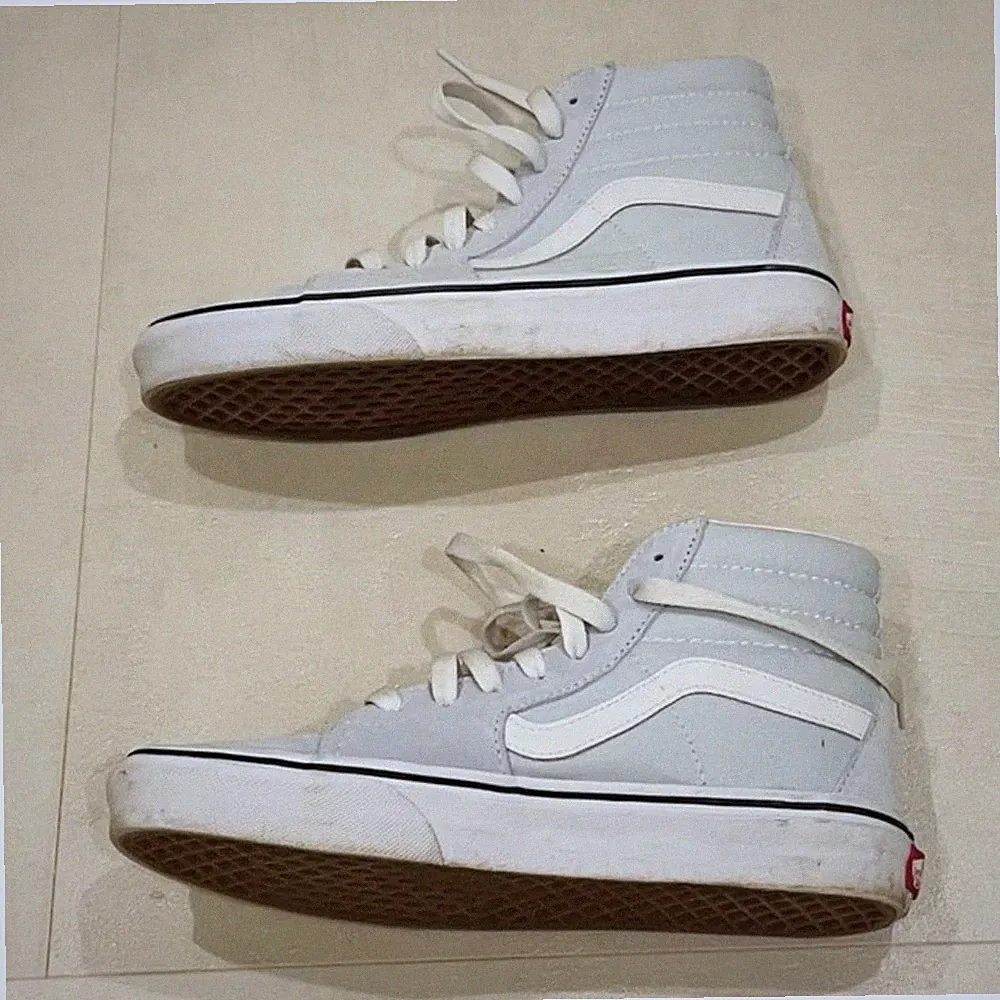 VANS Sk8-Hi Tapered Sneaker Grau/Weiß EU 38,5 High Top Wildleder Canvas