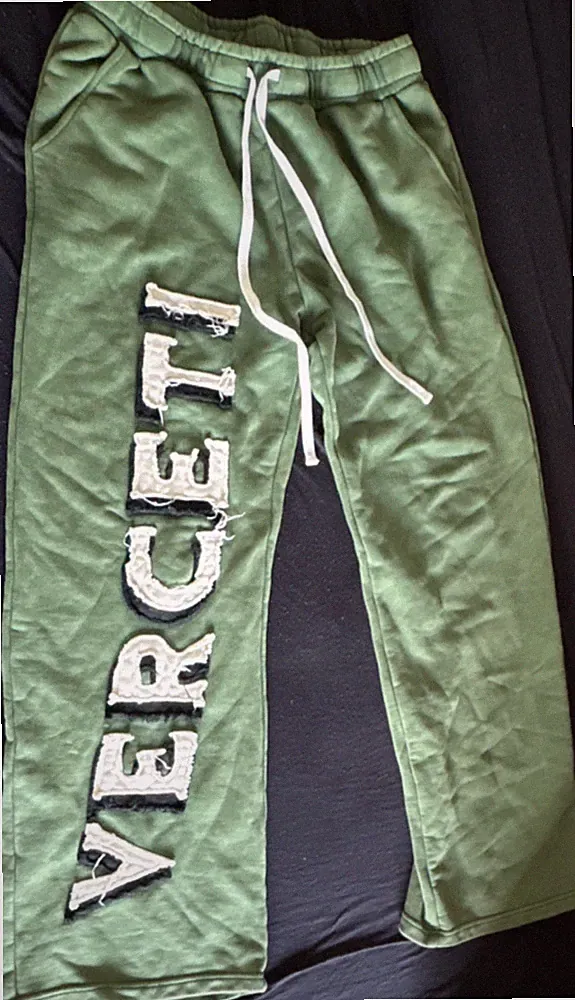 Verceti Jogginghose Herren Grün L 100% Baumwolle Baggy fit