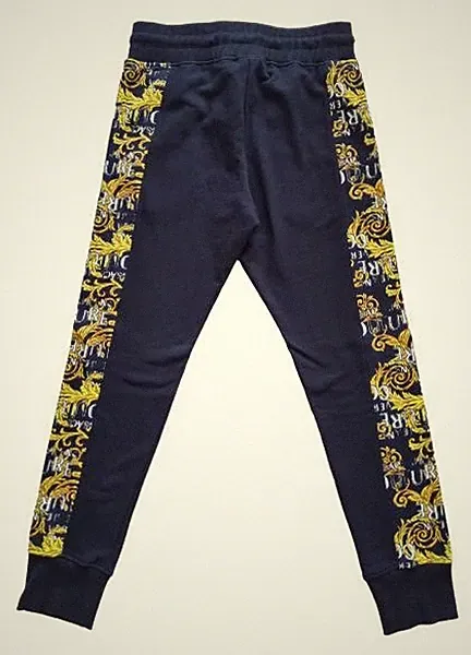 VERSACE JEANS COUTURE Herren-Jogginghose, lang, 74GAA3C0, schwarz-gelb