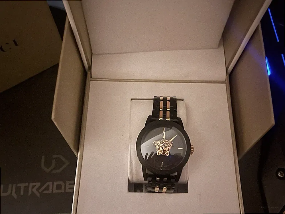 Versace Palazzo VERD01119 43mm Schwarz/Gold Edelstahlarmband Herren