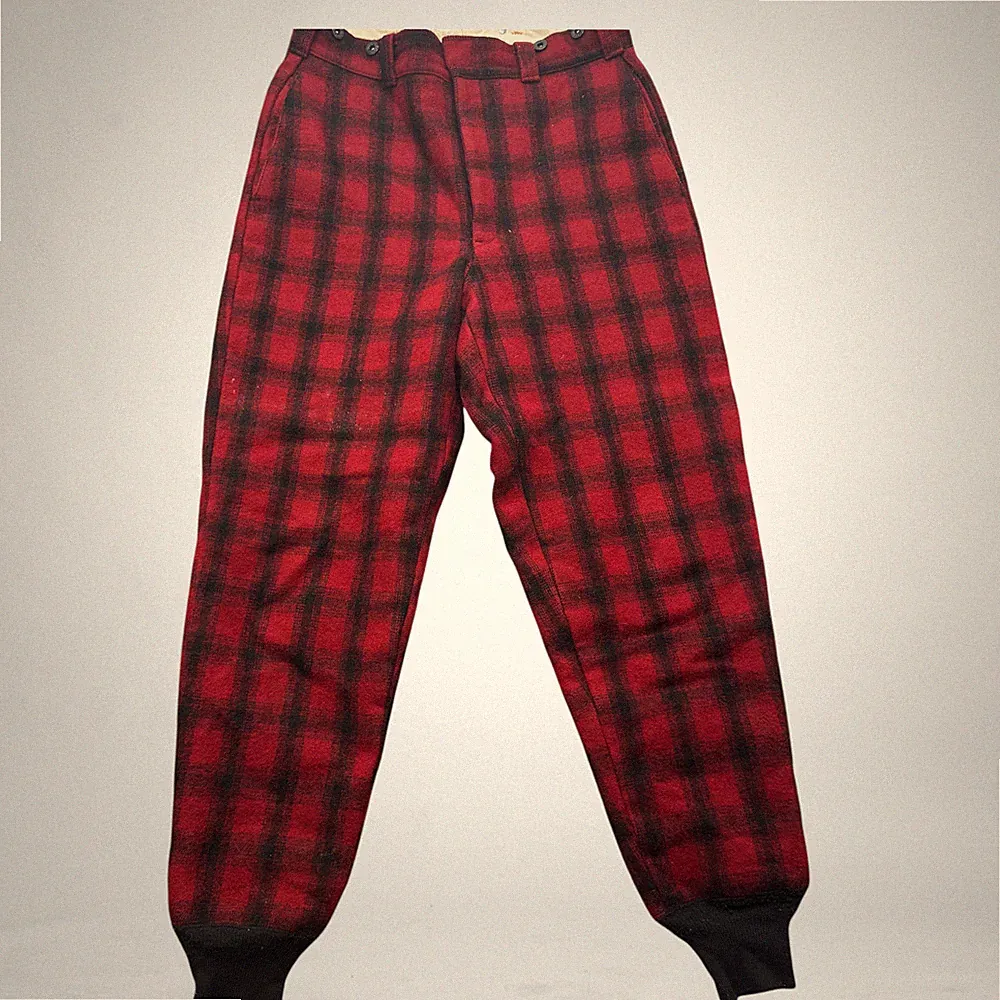 Vintage 1963 Woolrich Buffalo Plaid Wool Wolle Jogging Hose kariert USA rot USED