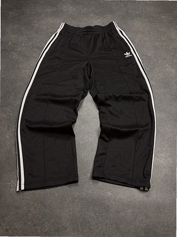 Vintage Adidas Firebird Original Trackpants Jogginghose Baggy Open Leg S Schwarz