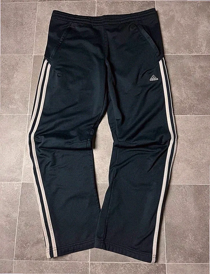 Vintage Adidas Jogger baggy Jogginghose Herren Sport y2k dunkelblau/weiß (M)