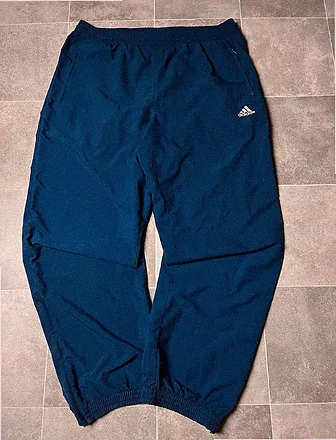Vintage Adidas Trackpants baggy Jogger Jogginghose y2k dunkelblau/weiß (XL)
