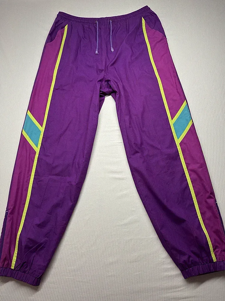 Vintage Brugi Trainingshose / Jogginghose – Lila, 90er-Jahre Retro-Look, Gr. M