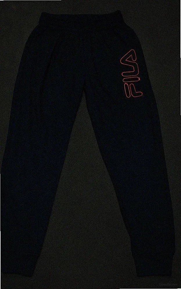 Vintage FILA Jogginghose – Dunkelblau – Größe L – Logo Stick